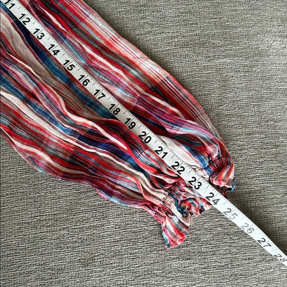 Anthropologie Bl-nk London Miranda Plaid Peasant Blouse Red Blue Medium Boho - Picture 9 of 12